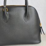 Hermes Bolide 25 Black Epsom Leather with Gold Plated Hardware Bag #GUUYU-1 - Image 4