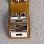 Hermes CDC Size Small Bracelet Brown Swift Leather With Palladium Plated Hardware #GUUCS-5 - Image 8