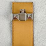 Hermes CDC Size Small Bracelet Brown Swift Leather With Palladium Plated Hardware #GUUCS-5 - Image 7