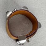 Hermes CDC Size Small Bracelet Brown Swift Leather With Palladium Plated Hardware #GUUCS-5 - Image 10