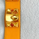 Hermes CDC Size XS Bracelet Mustard Yellow Swift Leather With Gold Plated Hardware #GUUCS-4 - Image 4