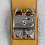 Hermes CDC Size Small Bracelet Brown Swift Leather With Palladium Plated Hardware #GUUCS-5 - Image 4