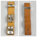 Hermes CDC Size Small Bracelet Brown Swift Leather With Palladium Plated Hardware #GUUCS-5 - Image 12
