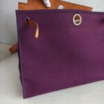 Hermes Herbag Zip 39cm Purple Canvas with Leather and Palladium Hardware #GUUCS-3 - Image 6