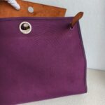 Hermes Herbag Zip 39cm Purple Canvas with Leather and Palladium Hardware #GUUCS-3 - Image 7