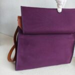 Hermes Herbag Zip 39cm Purple Canvas with Leather and Palladium Hardware #GUUCS-3 - Image 17