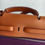 Hermes Herbag Zip 39cm Purple Canvas with Leather and Palladium Hardware #GUUCS-3 - Image 11