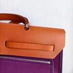 Hermes Herbag Zip 39cm Purple Canvas with Leather and Palladium Hardware #GUUCS-3 - Image 12