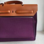 Hermes Herbag Zip 39cm Purple Canvas with Leather and Palladium Hardware #GUUCS-3 - Image 9