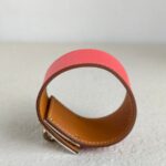 Hermes Kelly Dog Bracelet Pink Epsom Leather With Palladium Plated Hardware #GUUCS-6 - Image 7