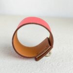 Hermes Kelly Dog Bracelet Pink Epsom Leather With Palladium Plated Hardware #GUUCS-6 - Image 8