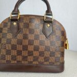 LV Alma BB Damier Ebene Coated Canvas with Leather and Gold Hardware #GUUKT-1 - Image 4