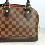 LV Alma BB Damier Ebene Coated Canvas with Leather and Gold Hardware #GUUKT-1 - Image 6