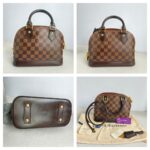 LV Alma BB Damier Ebene Coated Canvas with Leather and Gold Hardware #GUUKT-1 - Image 2