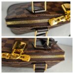 LV Alma BB Damier Ebene Coated Canvas with Leather and Gold Hardware #GUUKT-1 - Image 20