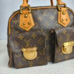 LV Manhattan PM Brown Monogram Coated Canvas with Leather and Gold Hardware #RCSK-2 - Image 3