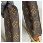 LV Mini Pochette Accessoires Brown Monogram Canvas with Leather and Gold Hardware #GUUKT-3 - Image 10