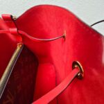 LV Neonoe MM Brown Monogram Coated Canvas with Red Leather and Gold Hardware #RRKT-2 - Image 24