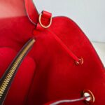 LV Neonoe MM Brown Monogram Coated Canvas with Red Leather and Gold Hardware #RRKT-2 - Image 25