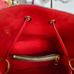 LV Neonoe MM Brown Monogram Coated Canvas with Red Leather and Gold Hardware #RRKT-2 - Image 22