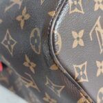 LV Neonoe MM Brown Monogram Coated Canvas with Red Leather and Gold Hardware #RRKT-2 - Image 11