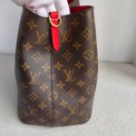LV Neonoe MM Brown Monogram Coated Canvas with Red Leather and Gold Hardware #RRKT-2 - Image 8
