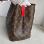 LV Neonoe MM Brown Monogram Coated Canvas with Red Leather and Gold Hardware #RRKT-2 - Image 7