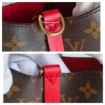LV Neonoe MM Brown Monogram Coated Canvas with Red Leather and Gold Hardware #RRKT-2 - Image 16