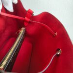 LV Neonoe MM Brown Monogram Coated Canvas with Red Leather and Gold Hardware #GUUUY-2 - Image 26