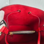 LV Neonoe MM Brown Monogram Coated Canvas with Red Leather and Gold Hardware #GUUUY-2 - Image 22