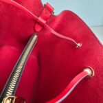 LV Neonoe MM Brown Monogram Coated Canvas with Red Leather and Gold Hardware #GUUUY-2 - Image 28