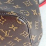 LV Neonoe MM Brown Monogram Coated Canvas with Red Leather and Gold Hardware #GUUUY-2 - Image 14