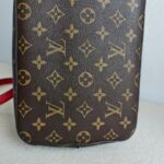 LV Neonoe MM Brown Monogram Coated Canvas with Red Leather and Gold Hardware #GUUUY-2 - Image 11