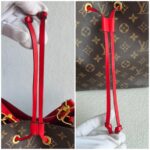 LV Neonoe MM Brown Monogram Coated Canvas with Red Leather and Gold Hardware #GUUUY-2 - Image 19