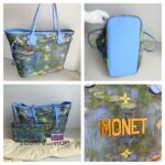 LV Neverfull LV x Jeff Koong Master Monet MM Blue Coated Canvas with Leather and Gold Hardware #GUUCE-1 - Image 2