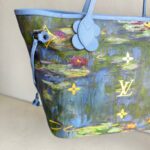 LV Neverfull LV x Jeff Koong Master Monet MM Blue Coated Canvas with Leather and Gold Hardware #GUUCE-1 - Image 5