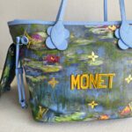LV Neverfull LV x Jeff Koong Master Monet MM Blue Coated Canvas with Leather and Gold Hardware #GUUCE-1 - Image 3