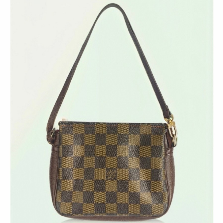 LV Trousse Makeup Pochette Damier Ebene Coated Canvas with Gold Hardware #GUUKT-4