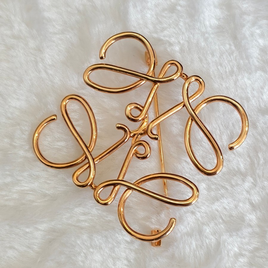 Loewe Anagram Gold Metal Brooch #GUUYR-11
