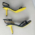 Loewe Petal Stiletto Size 40 Black Leather #GUUKC-1 - Image 4