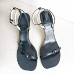 Loewe Petal Stiletto Size 40 Black Leather #GUUKC-1 - Image 2