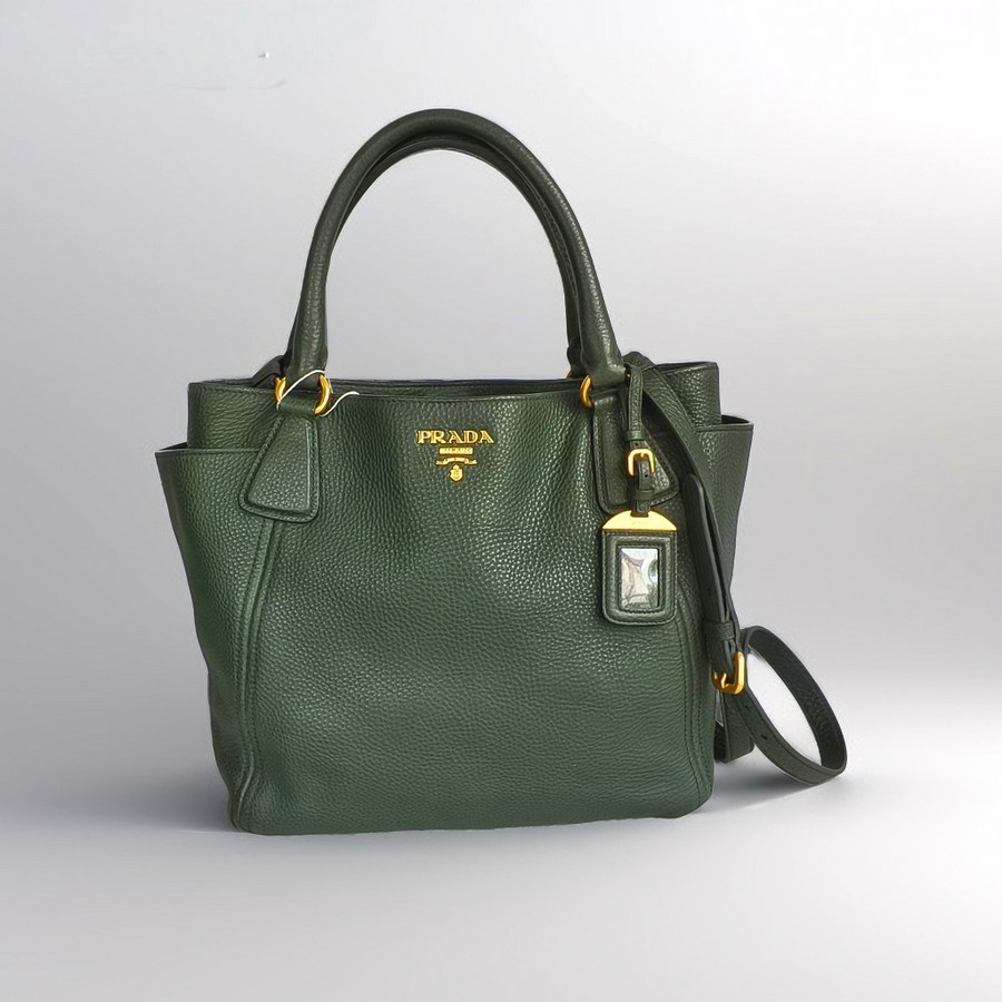 Prada BN2435 Bag Green Calf Leather WIth Gold Hardware #GUUCE-3