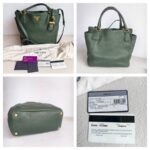 Prada BN2435 Bag Green Calf Leather WIth Gold Hardware #GUUCE-3 - Image 2