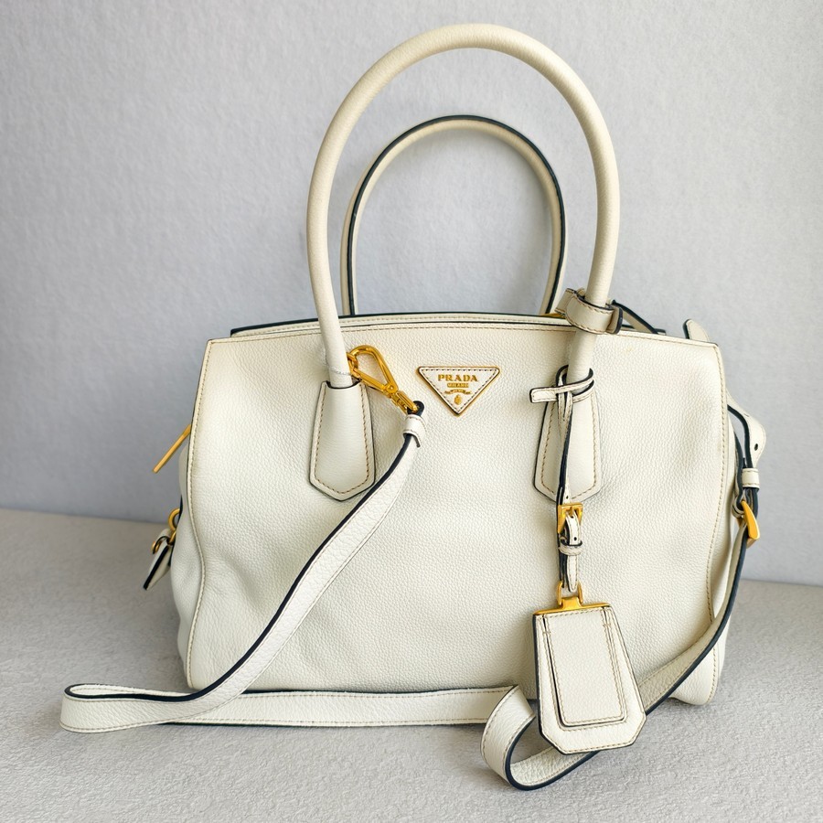 Prada BN2759 Bag White Calf Leather WIth Gold Hardware #GUUCU-3