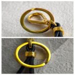 Prada Key Chain Black Saffiano Leather with Gold Hardware #GUUST-10 - Image 6