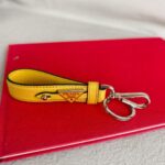 Prada Key Chain Yellow Saffiano Leather with Silver Hardware #ROTO-35