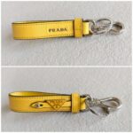 Prada Key Chain Yellow Saffiano Leather with Silver Hardware #ROTO-35 - Image 2