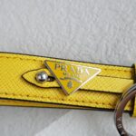 Prada Key Chain Yellow Saffiano Leather with Silver Hardware #ROTO-35 - Image 8