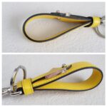 Prada Key Chain Yellow Saffiano Leather with Silver Hardware #ROTO-35 - Image 3