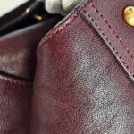 YSL Chyc Tote Burgundy Goatskin with Gold Hardware #GUUUR-1 - Image 18
